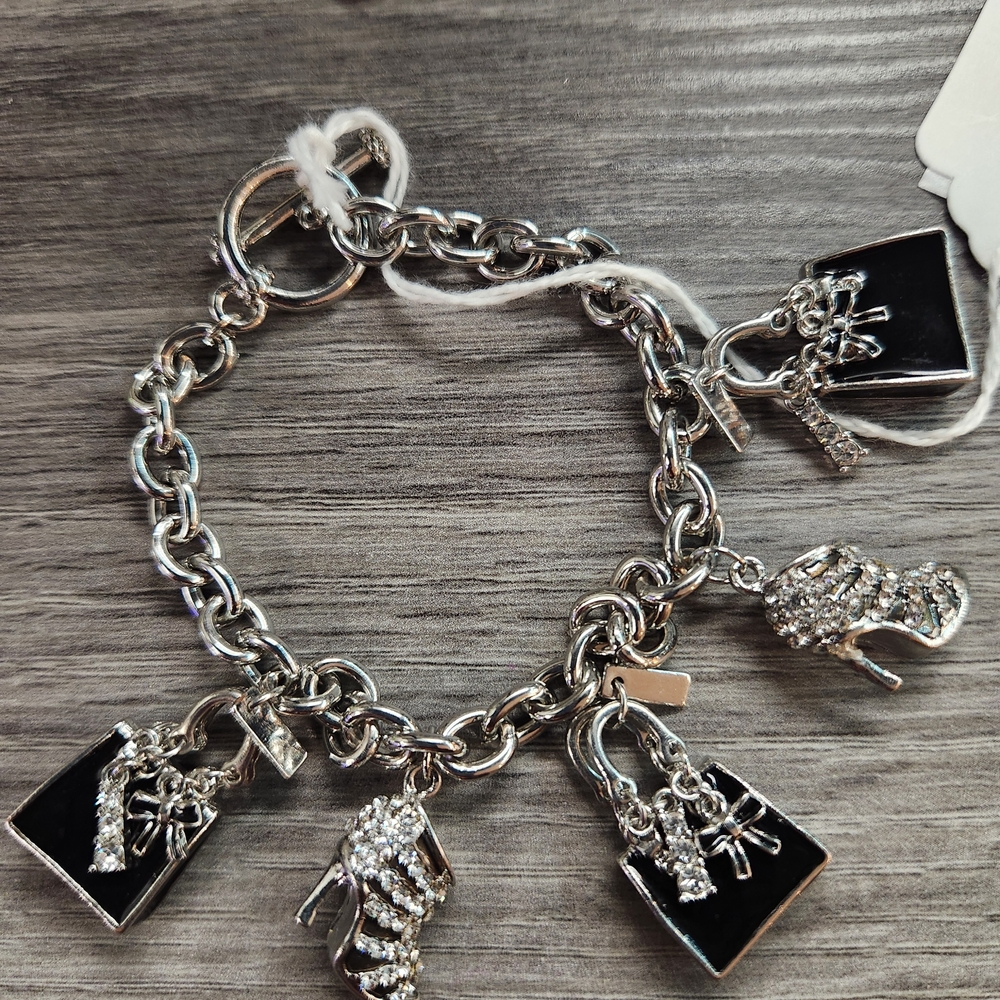 Elegant Silver Charm Bracelet with Fashion Charms